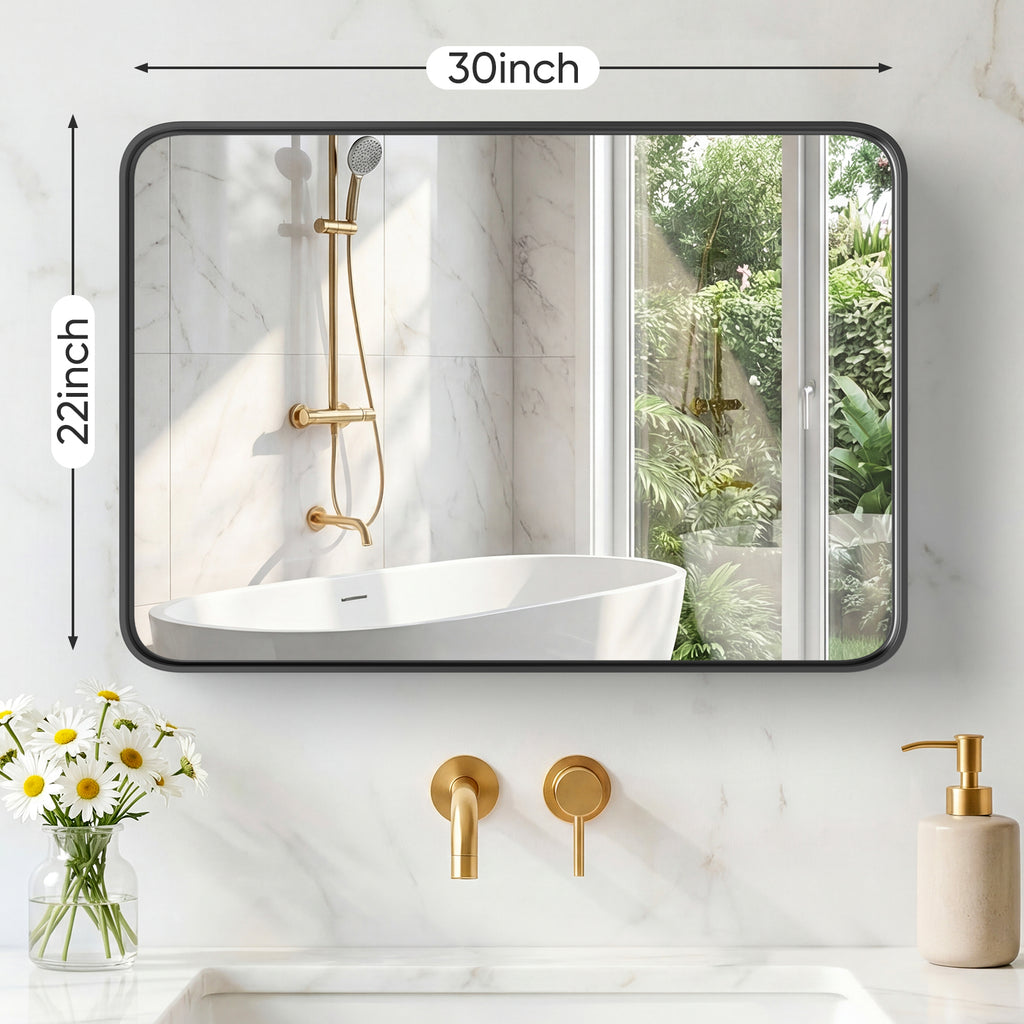 Wall Mirror With Rectangular Metal Frame